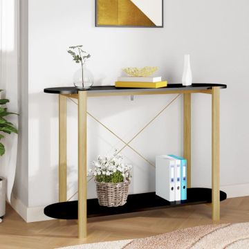 vidaXL Konsolinis staliukas, juodas, 110x38x75cm, apdirbta mediena