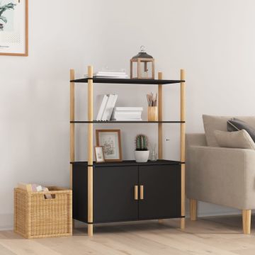 vidaXL Komoda, juodos spalvos, 80x40x121cm, apdirbta mediena