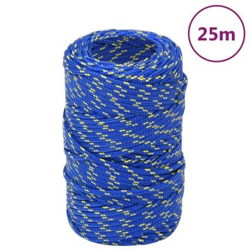vidaXL Valties virvė, mėlynos spalvos, 2mm, 25m, polipropilenas
