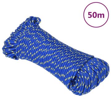vidaXL Valties virvė, mėlynos spalvos, 3mm, 50m, polipropilenas