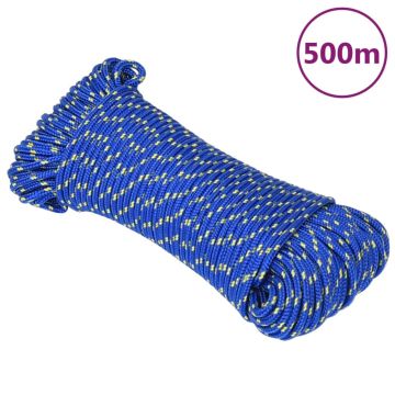 vidaXL Valties virvė, mėlynos spalvos, 3mm, 500m, polipropilenas