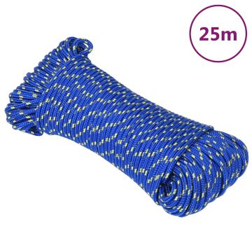 vidaXL Valties virvė, mėlynos spalvos, 4mm, 25m, polipropilenas