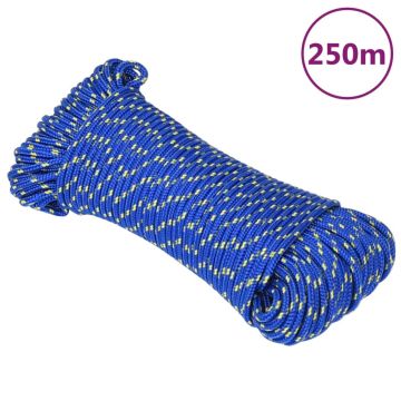 vidaXL Valties virvė, mėlynos spalvos, 4mm, 250m, polipropilenas