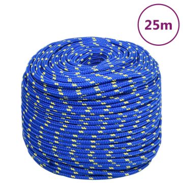 vidaXL Valties virvė, mėlynos spalvos, 6mm, 25m, polipropilenas