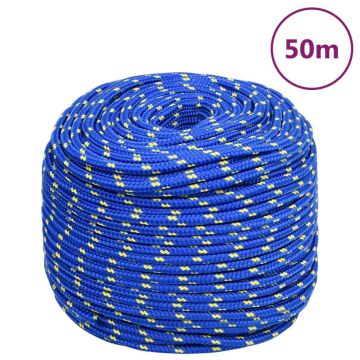 vidaXL Valties virvė, mėlynos spalvos, 6mm, 50m, polipropilenas