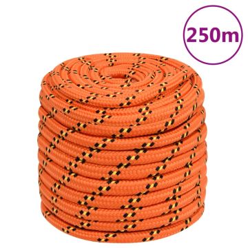 vidaXL Valties virvė, oranžinės spalvos, 16mm, 250m, polipropilenas