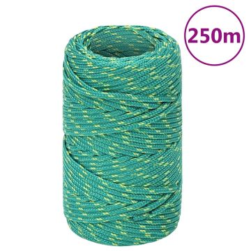 vidaXL Valties virvė, žalios spalvos, 2mm, 250m, polipropilenas