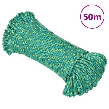 vidaXL Valties virvė, žalios spalvos, 3mm, 50m, polipropilenas
