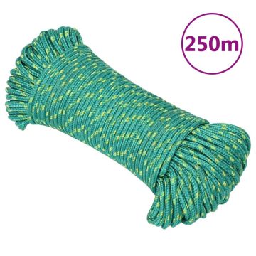 vidaXL Valties virvė, žalios spalvos, 4mm, 250m, polipropilenas