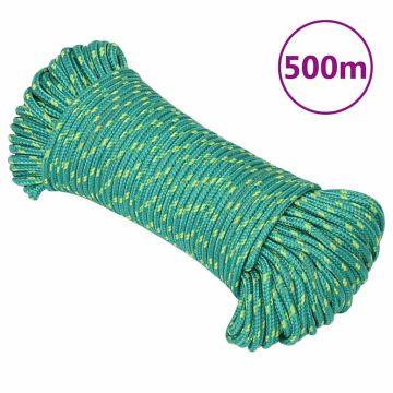 vidaXL Valties virvė, žalios spalvos, 4mm, 500m, polipropilenas