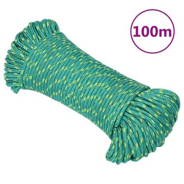 vidaXL Valties virvė, žalios spalvos, 5mm, 100m, polipropilenas