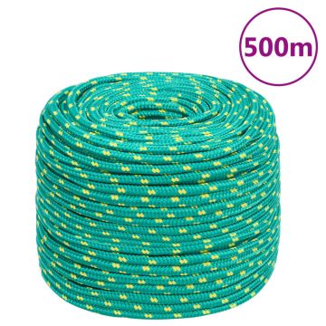 vidaXL Valties virvė, žalios spalvos, 10mm, 500m, polipropilenas