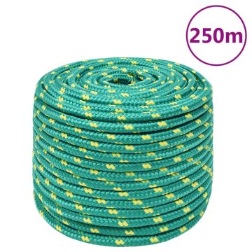 vidaXL Valties virvė, žalios spalvos, 14mm, 250m, polipropilenas