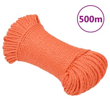 vidaXL Darbo virvė, oranžinės spalvos, 3mm, 500m, polipropilenas