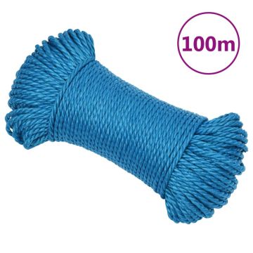 vidaXL Darbo virvė, mėlynos spalvos, 3mm, 100m, polipropilenas
