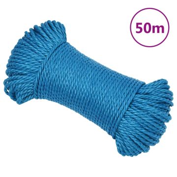 vidaXL Darbo virvė, mėlynos spalvos, 8mm, 50m, polipropilenas