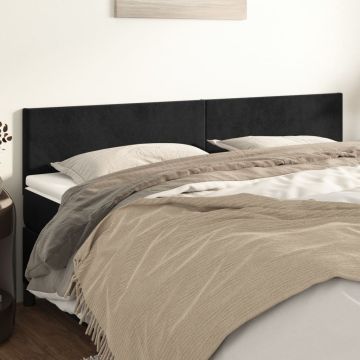vidaXL Galvūgalis, 2vnt. juodos spalvos, 90x5x78/88cm, aksomas