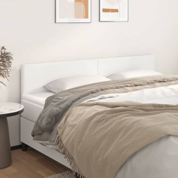 vidaXL Galvūgalis, 2vnt., baltos spalvos, 100x5x78/88 cm, dirbtinė oda
