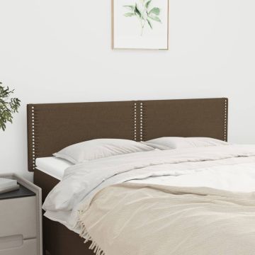 vidaXL Galvūgaliai, 2vnt., tamsiai rudi, 72x5x78/88cm, audinys