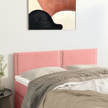 vidaXL Galvūgalis, 2vnt. rožinės spalvos, 72x5x78/88cm, aksomas