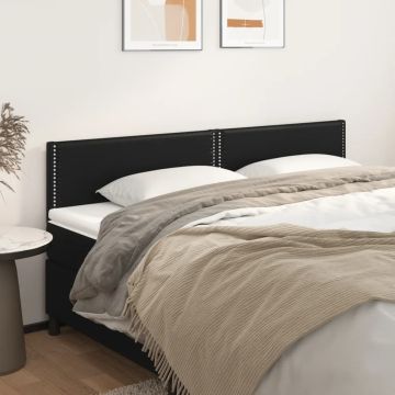 vidaXL Galvūgalis, 2vnt., juodos spalvos, 100x5x78/88 cm, dirbtinė oda