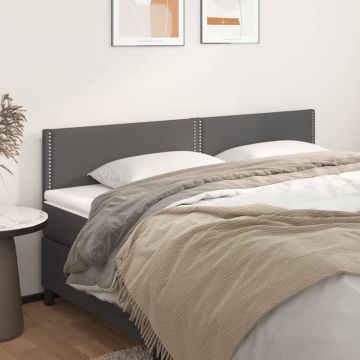 vidaXL Galvūgalis, 2vnt., pilkos spalvos, 100x5x78/88 cm, dirbtinė oda