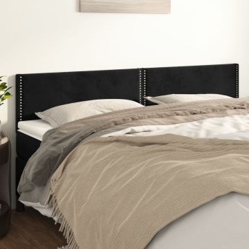 vidaXL Galvūgalis, 2vnt., juodos spalvos, 100x5x78/88cm, aksomas