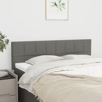 vidaXL Galvūgaliai, 2vnt., tamsiai pilki, 72x5x78/88cm, audinys