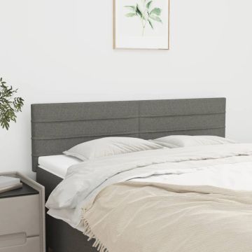 vidaXL Galvūgaliai, 2vnt., tamsiai pilki, 72x5x78/88cm, audinys
