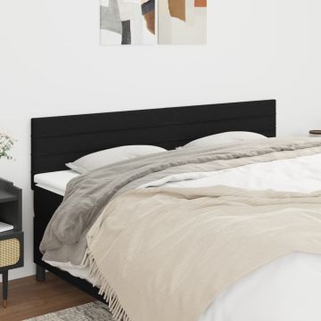 vidaXL Galvūgalis, 2vnt. juodos spalvos, 90x5x78/88cm, audinys