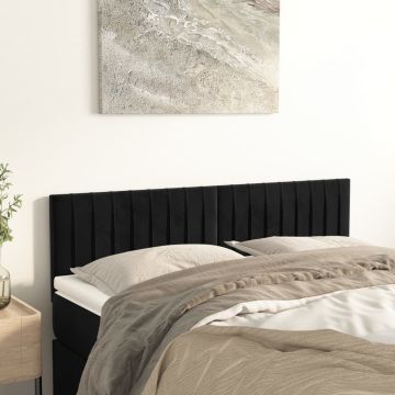 vidaXL Galvūgaliai, 2vnt., juodos spalvos, 72x5x78/88cm, aksomas