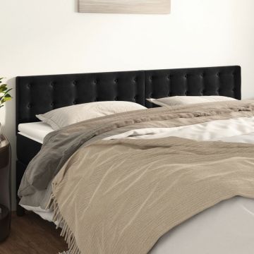 vidaXL Galvūgalis, 2vnt., juodos spalvos, 80x5x78/88cm, aksomas