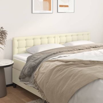 vidaXL Galvūgaliai, 2vnt., kreminiai,90x5x78/88cm, dirbtinė oda