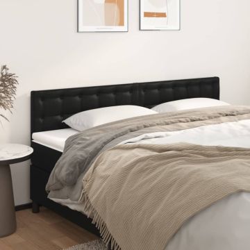 vidaXL Galvūgalis, 2vnt., juodos spalvos, 100x5x78/88 cm, dirbtinė oda
