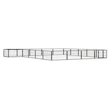 vidaXL Šunų aptvaras, 20 segmentų, juodas, 100x50cm, plienas