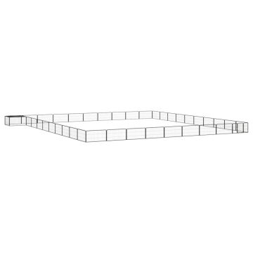 vidaXL Šunų aptvaras, 40 segmentų, juodas, 100x50cm, plienas