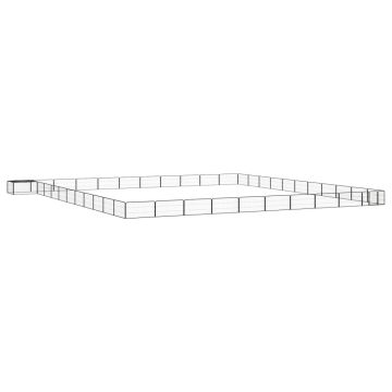 vidaXL Šunų aptvaras, 44 segmentai, juodas, 100x50cm, plienas