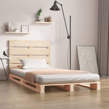 vidaXL Lovos rėmas su be čiužinio, 75x190cm, pušies masyvas