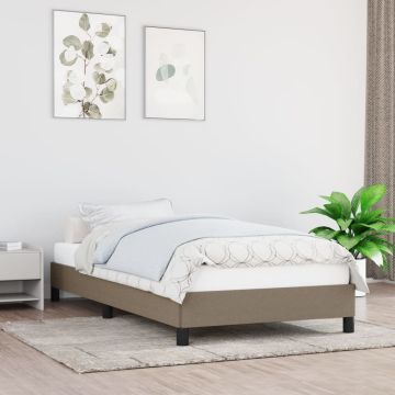 vidaXL Lovos rėmas be čiužinio, taupe, 90x200 cm, audinys