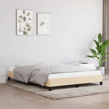 vidaXL Lovos rėmas be čiužinio, kreminės spalvos, 140x190cm, audinys