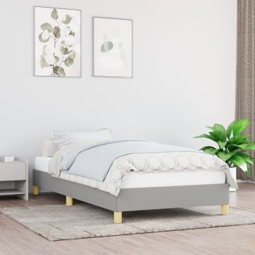 vidaXL Lovos rėmas be čiužinio, šviesiai pilkas, 90x200cm, audinys