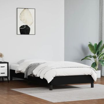 vidaXL Lovos rėmas, juodos spalvos, 90x200cm, dirbtinė oda