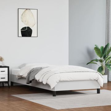 vidaXL Lovos rėmas, baltos, 90x200 cm, dirbtinė oda