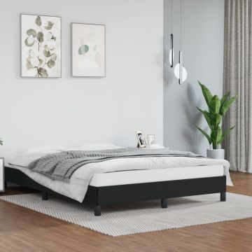 vidaXL Lovos rėmas, juodos, 140x190cm, dirbtinė oda