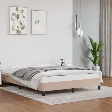 vidaXL Lovos rėmas, kapučino, 140x200cm, dirbtinė oda