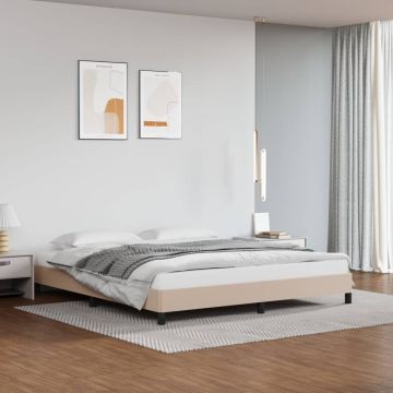 vidaXL Lovos rėmas, kapučino , 160x200cm, dirbtinė oda
