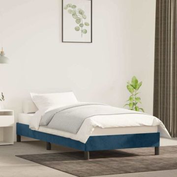 vidaXL Lovos rėmas be čiužinio tamsiai mėlynas 90x190 cm aksomas