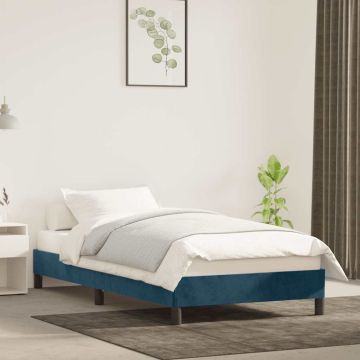 vidaXL Lovos rėmas be čiužinio tamsiai mėlynas 100x200 cm aksomas