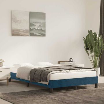 vidaXL Lovos rėmas be čiužinio tamsiai mėlynas 120x200 cm aksomas