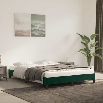 vidaXL Lovos rėmas be čiužinio tamsiai žalias 140x190 cm aksomas